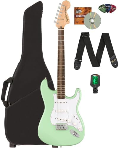 Fender Squier Affinity Stratocaster Limited Edition   Olympic White Bundle with Frontman 10G Amplifier  Gig Bag  Tuner  Instrument Cable  Strap  Picks  and Austin Bazaar Instructional DVD