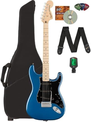 Fender Squier Affinity Stratocaster Limited Edition   Olympic White Bundle with Frontman 10G Amplifier  Gig Bag  Tuner  Instrument Cable  Strap  Picks  and Austin Bazaar Instructional DVD