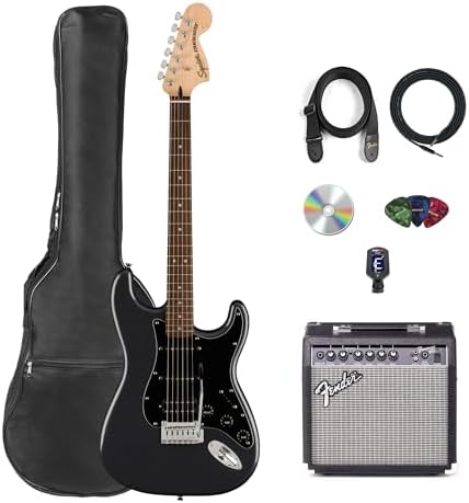 Fender Squier Affinity Stratocaster Limited Edition   Olympic White Bundle with Frontman 10G Amplifier  Gig Bag  Tuner  Instrument Cable  Strap  Picks  and Austin Bazaar Instructional DVD