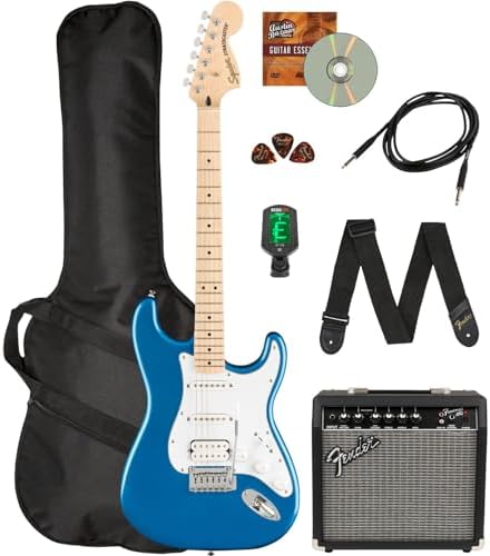 Fender Squier Affinity Stratocaster Limited Edition   Olympic White Bundle with Frontman 10G Amplifier  Gig Bag  Tuner  Instrument Cable  Strap  Picks  and Austin Bazaar Instructional DVD
