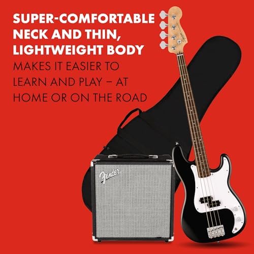 Fender Squier Debut Series Precision Bass Guitar  Beginner Guitar  2 Year Warranty  Includes Free Lessons  Sea Foam Green with Satin Urethane Finish