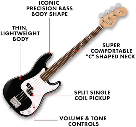 Fender Squier Debut Series Precision Bass Guitar  Beginner Guitar  2 Year Warranty  Includes Free Lessons  Sea Foam Green with Satin Urethane Finish