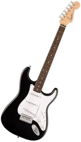 Fender Squier Debut Series Stratocaster Electric Guitar  Beginner Guitar  with 2 Year Warranty  Includes Free Lessons  Black with Matte Finish