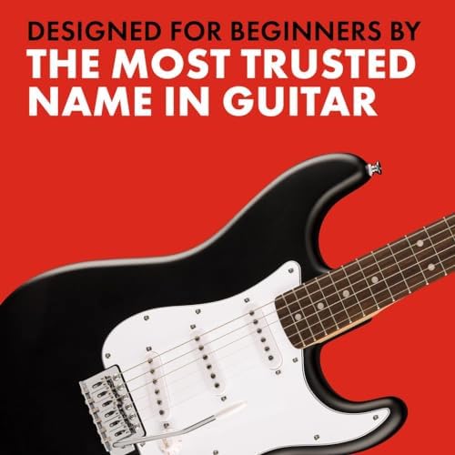 Fender Squier Debut Series Stratocaster Electric Guitar  Beginner Guitar  with 2 Year Warranty  Includes Free Lessons  Black with Matte Finish