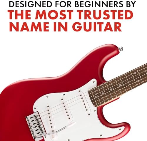 Fender Squier Debut Series Stratocaster Electric Guitar  Beginner Guitar  with 2 Year Warranty  Includes Free Lessons  Black with Matte Finish