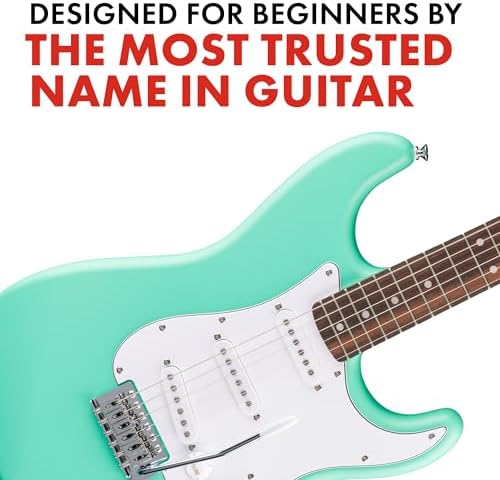 Fender Squier Debut Series Stratocaster Electric Guitar  Beginner Guitar  with 2 Year Warranty  Includes Free Lessons  Black with Matte Finish