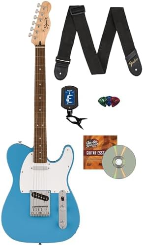 Fender Squier Sonic Telecaster   California Blue Bundle with Amp  Tuner  Strap  Cable  Picks  and Austin Bazaar Guitar DVD