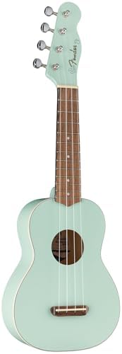 Fender Venice Soprano Ukulele   Surf Green Bundle with Gig Bag  Tuner  and Austin Bazaar Instructional DVD