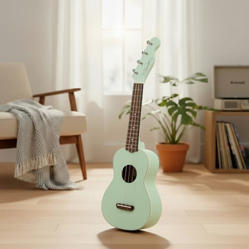 Fender Venice Soprano Ukulele   Surf Green Bundle with Gig Bag  Tuner  and Austin Bazaar Instructional DVD