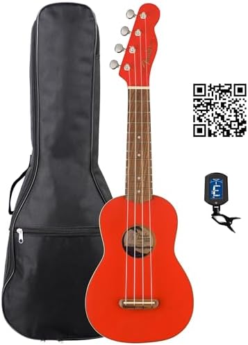 Fender Venice Soprano Ukulele   Surf Green Bundle with Gig Bag  Tuner  and Austin Bazaar Instructional DVD