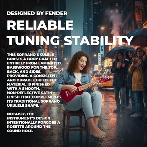 Fender Venice Soprano Ukulele   Surf Green Bundle with Gig Bag  Tuner  and Austin Bazaar Instructional DVD