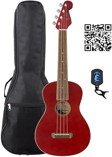 Fender Venice Soprano Ukulele   Surf Green Bundle with Gig Bag  Tuner  and Austin Bazaar Instructional DVD