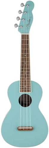Fender Venice Soprano Ukulele   Surf Green Bundle with Gig Bag  Tuner  and Austin Bazaar Instructional DVD