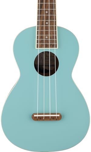 Fender Venice Soprano Ukulele   Surf Green Bundle with Gig Bag  Tuner  and Austin Bazaar Instructional DVD