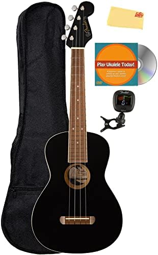 Fender Venice Soprano Ukulele   Surf Green Bundle with Gig Bag  Tuner  and Austin Bazaar Instructional DVD