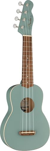 Fender Venice Soprano Ukulele   Surf Green Bundle with Gig Bag  Tuner  and Austin Bazaar Instructional DVD