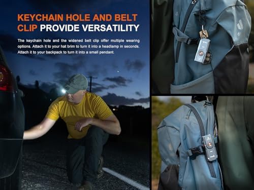 Fenix E06R 700 Lumen 3 in 1 EDC Keychain Flashlight  USB C Rechargeable  Includes UV Light and Lumentac Organizer  Grey