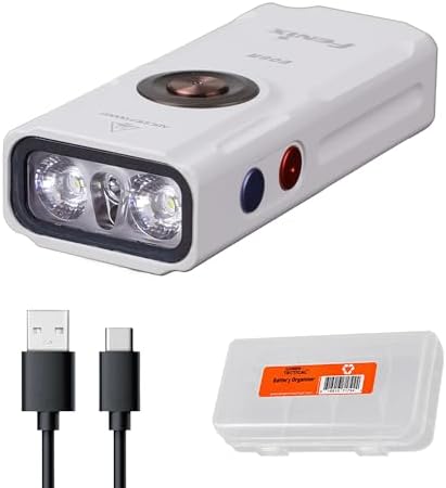 Fenix E06R 700 Lumen 3 in 1 EDC Keychain Flashlight  USB C Rechargeable  Includes UV Light and Lumentac Organizer  Grey