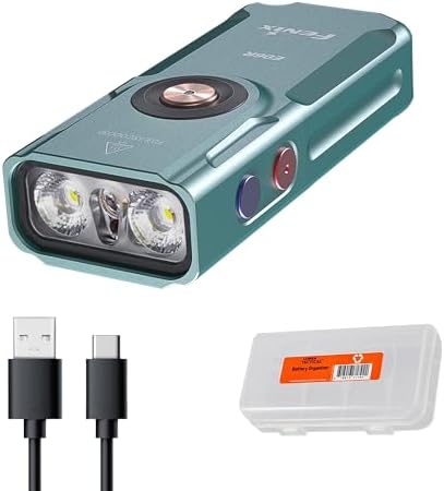 Fenix E06R 700 Lumen 3 in 1 EDC Keychain Flashlight  USB C Rechargeable  Includes UV Light and Lumentac Organizer  Grey