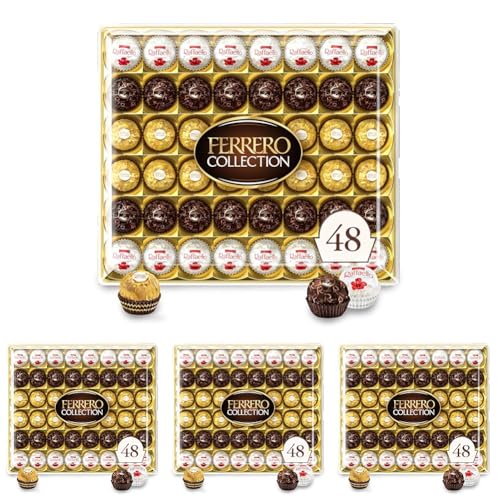 Ferrero Rocher Collection  Premium Gift Set  Hazelnut Milk Chocolate  Dark Chocolate and Coconut  48 Count  4 6 oz