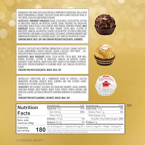 Ferrero Rocher Collection  Premium Gift Set  Hazelnut Milk Chocolate  Dark Chocolate and Coconut  48 Count  4 6 oz