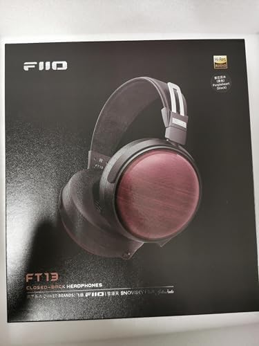 FiiO FT13 Audiophile Closed Back Headphones  60mm Large Dynamic Driver with W Shaped Wool & Nano Wood Fiber Diaphragm  Premium Purpleheart Wood Design  Furukawa Copper Hybrid Cable Blackpurple 