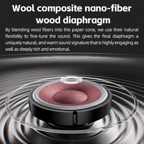 FiiO FT13 Audiophile Closed Back Headphones  60mm Large Dynamic Driver with W Shaped Wool & Nano Wood Fiber Diaphragm  Premium Purpleheart Wood Design  Furukawa Copper Hybrid Cable Purple 