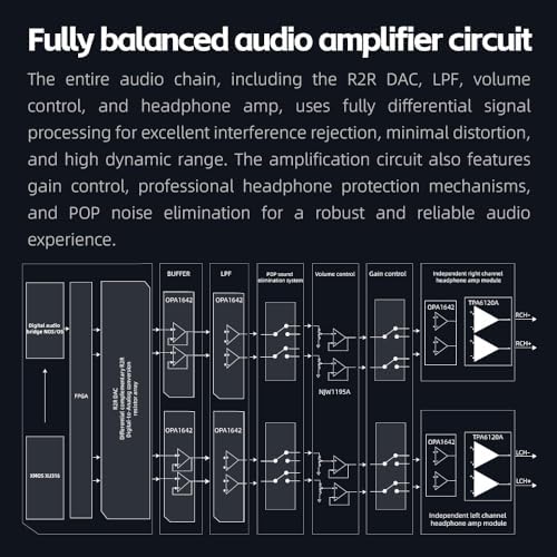 FiiO K13 R2R Desktop DAC & Headphone Amp  High Fidelity 24Bit R2R DAC  Powerful 2400mW Output  LDAC Bluetooth Streaming  Dual Power Supply  10 Band PEQ  Balanced XLR & RCA Audio Output  Silver 
