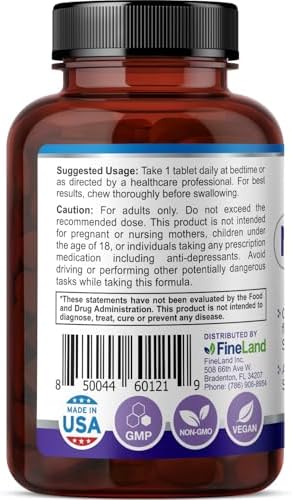 FineLand MELATONIN 3mg Chewable  50 Tablets  50 Day Supply  Fast Dissolve  Normal Sleep  Wake Cycles Support  Sleep Aid  Premium  Healthy  Made in USA