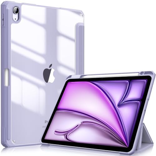 Fintie Hybrid Slim Case for iPad Air 11 inch M4/M3/M2  2026/2025/2024   iPad Air 5th/4th Generation  2022/2020  10 9 Inch   Shockproof Cover with Clear Back Shell & Pencil Holder  Lilac Purple