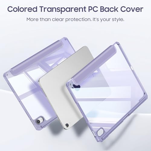 Fintie Hybrid Slim Case for iPad Air 11 inch M4/M3/M2  2026/2025/2024   iPad Air 5th/4th Generation  2022/2020  10 9 Inch   Shockproof Cover with Clear Back Shell & Pencil Holder  Lilac Purple