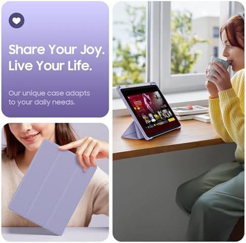 Fintie Hybrid Slim Case for iPad Air 11 inch M4/M3/M2  2026/2025/2024   iPad Air 5th/4th Generation  2022/2020  10 9 Inch   Shockproof Cover with Clear Back Shell & Pencil Holder  Lilac Purple
