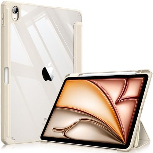 Fintie Hybrid Slim Case for iPad Air 11 inch M4/M3/M2  2026/2025/2024   iPad Air 5th/4th Generation  2022/2020  10 9 Inch   Shockproof Cover with Clear Back Shell & Pencil Holder  Lilac Purple