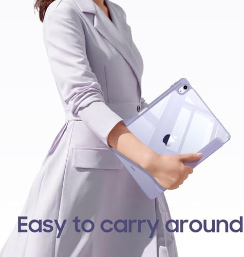 Fintie Hybrid Slim Case for iPad Air 11 inch M4/M3/M2  2026/2025/2024   iPad Air 5th/4th Generation  2022/2020  10 9 Inch   Shockproof Cover with Clear Back Shell & Pencil Holder  Lilac Purple