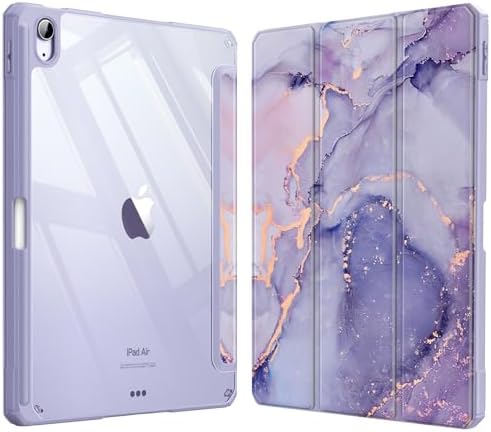 Fintie Hybrid Slim Case for iPad Air 11 inch M4/M3/M2  2026/2025/2024   iPad Air 5th/4th Generation  2022/2020  10 9 Inch   Shockproof Cover with Clear Back Shell & Pencil Holder  Lilac Purple