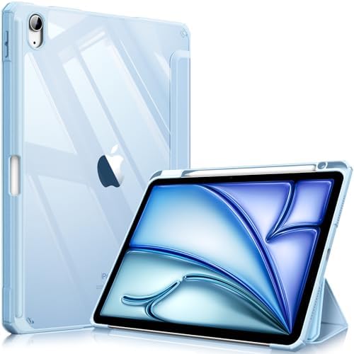 Fintie Hybrid Slim Case for iPad Air 11 inch M4/M3/M2  2026/2025/2024   iPad Air 5th/4th Generation  2022/2020  10 9 Inch   Shockproof Cover with Clear Back Shell & Pencil Holder  Lilac Purple
