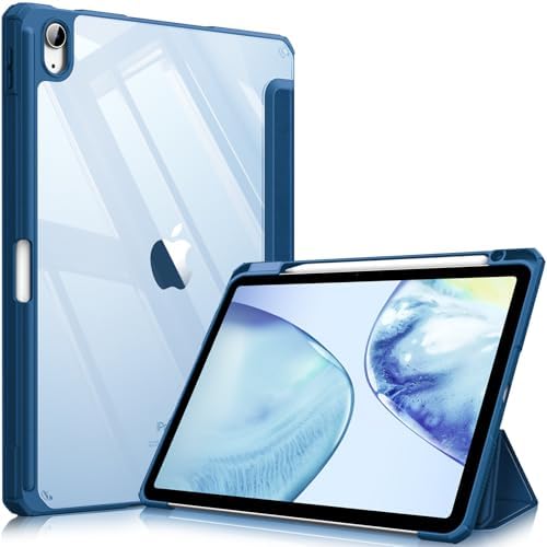 Fintie Hybrid Slim Case for iPad Air 11 inch M4/M3/M2  2026/2025/2024   iPad Air 5th/4th Generation  2022/2020  10 9 Inch   Shockproof Cover with Clear Back Shell & Pencil Holder  Lilac Purple