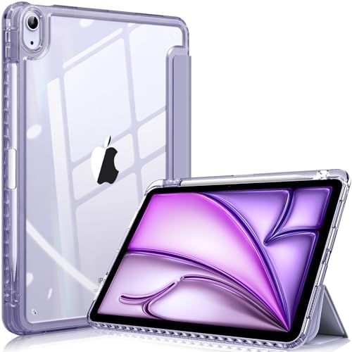 Fintie Hybrid Slim Case for iPad Air 11 inch M4/M3/M2  2026/2025/2024   iPad Air 5th/4th Generation  2022/2020  10 9 Inch   Shockproof Cover with Clear Back Shell & Pencil Holder  Lilac Purple