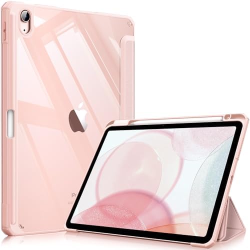 Fintie Hybrid Slim Case for iPad Air 11 inch M4/M3/M2  2026/2025/2024   iPad Air 5th/4th Generation  2022/2020  10 9 Inch   Shockproof Cover with Clear Back Shell & Pencil Holder  Lilac Purple