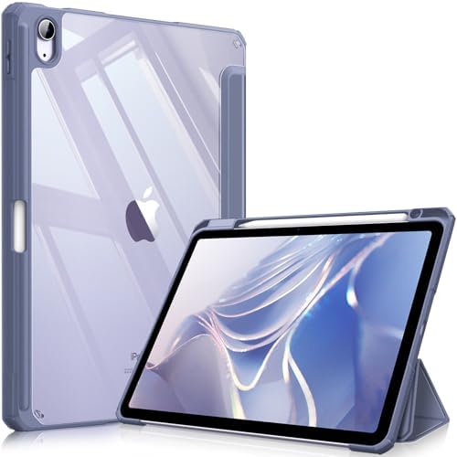 Fintie Hybrid Slim Case for iPad Air 11 inch M4/M3/M2  2026/2025/2024   iPad Air 5th/4th Generation  2022/2020  10 9 Inch   Shockproof Cover with Clear Back Shell & Pencil Holder  Lilac Purple