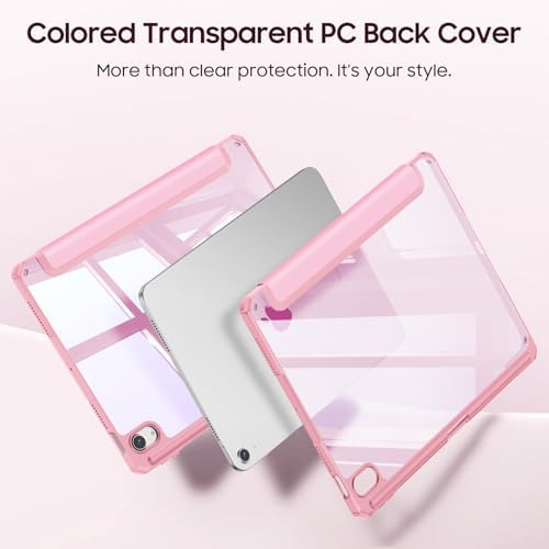 Fintie Hybrid Slim Case for iPad Air 11 inch M4/M3/M2  2026/2025/2024   iPad Air 5th/4th Generation  2022/2020  10 9 Inch   Shockproof Cover with Clear Back Shell & Pencil Holder  Baby Pink