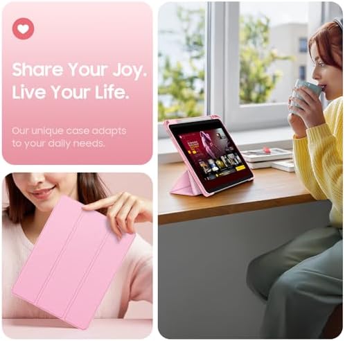 Fintie Hybrid Slim Case for iPad Air 11 inch M4/M3/M2  2026/2025/2024   iPad Air 5th/4th Generation  2022/2020  10 9 Inch   Shockproof Cover with Clear Back Shell & Pencil Holder  Baby Pink