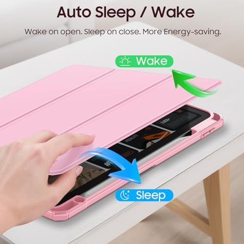Fintie Hybrid Slim Case for iPad Air 11 inch M4/M3/M2  2026/2025/2024   iPad Air 5th/4th Generation  2022/2020  10 9 Inch   Shockproof Cover with Clear Back Shell & Pencil Holder  Baby Pink