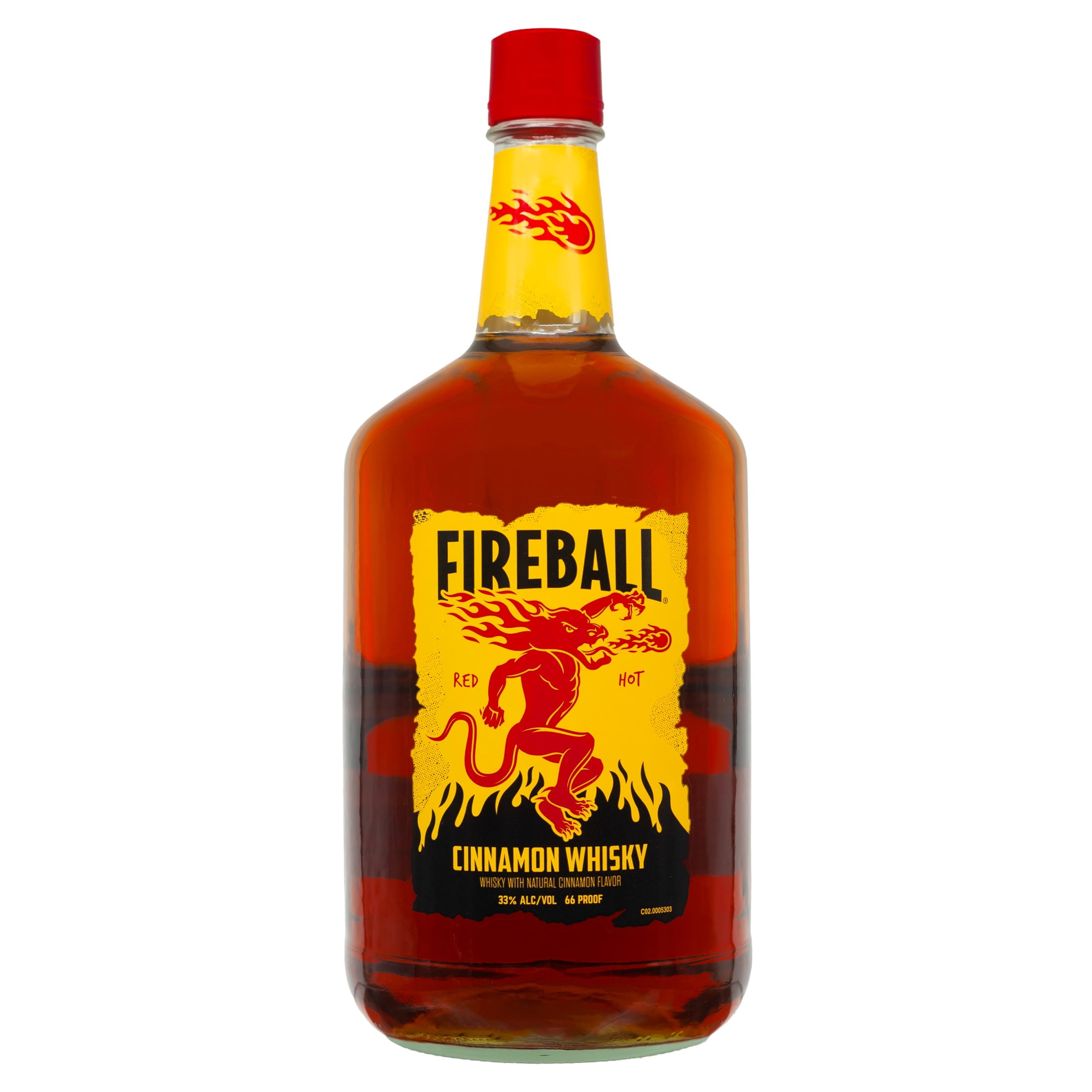 Fireball Cinnamon Whiskey  1 75L Glass Bottle  33  Alcohol