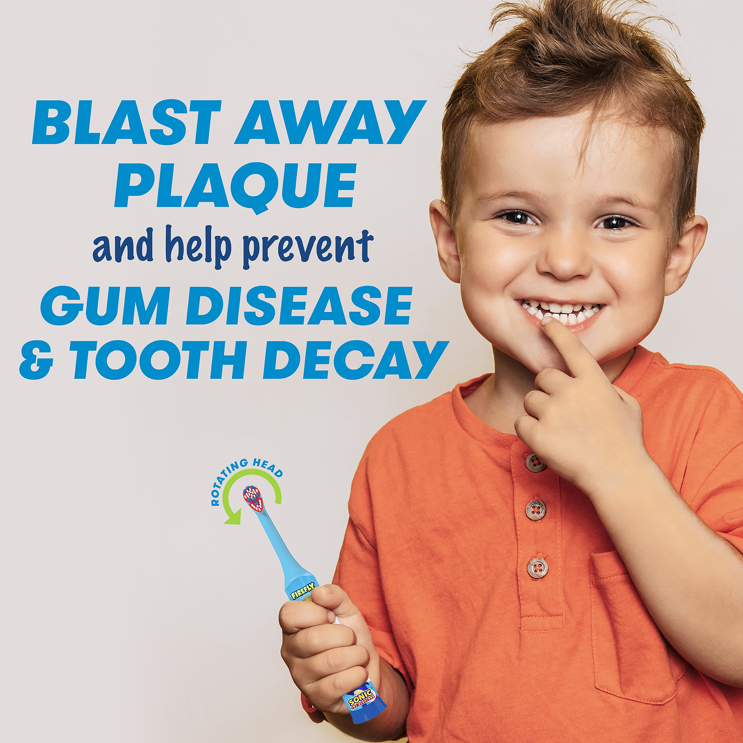 Firefly Clean N  Protect Kids Toothbrush with Cover  Sonic the Hedgehog  Soft