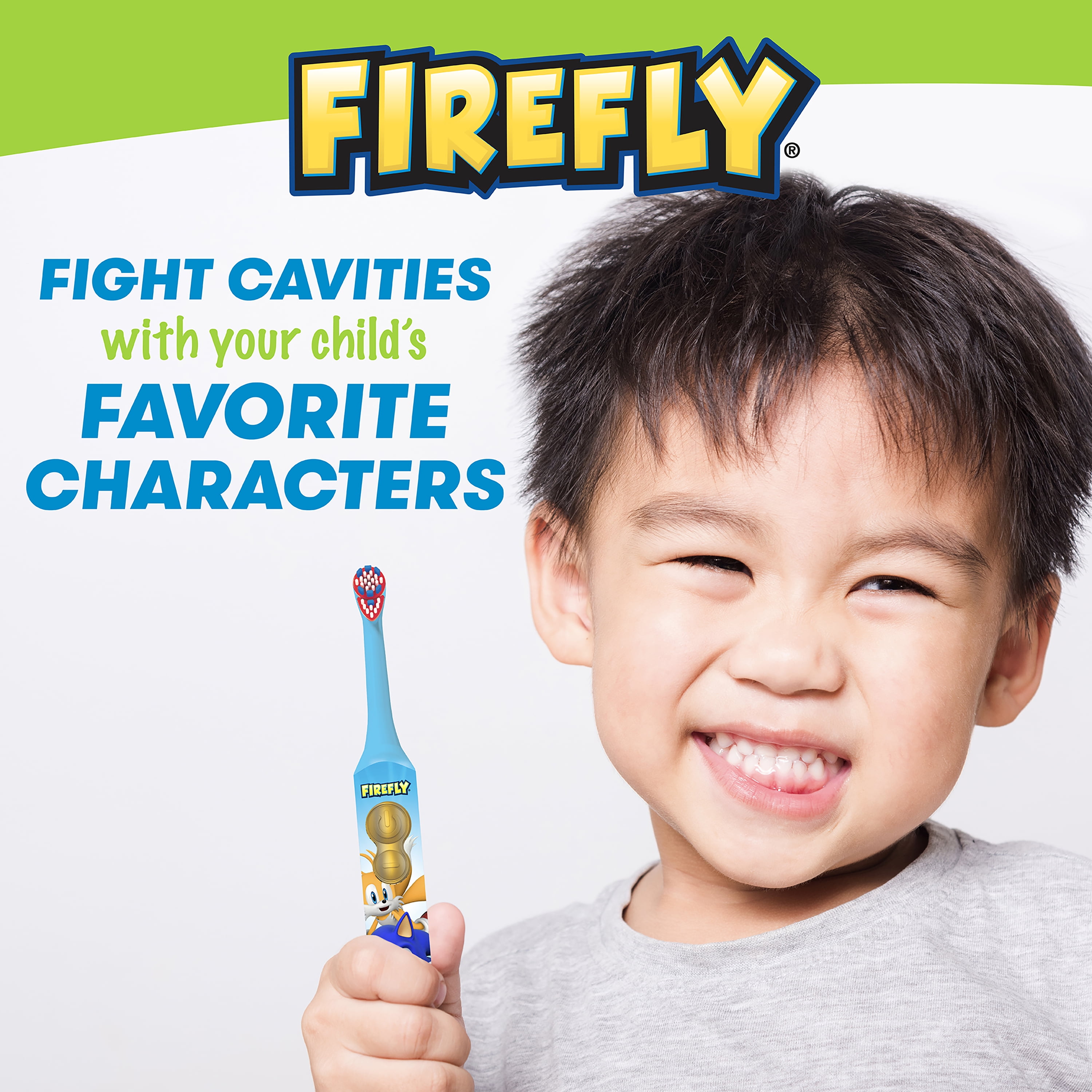 Firefly Clean N  Protect Kids Toothbrush with Cover  Sonic the Hedgehog  Soft