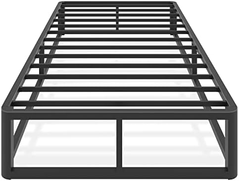 Firpeesy Metal Heavy Duty 14 inch Full Bed Frame with Rounded Corner and Headboard Hole Mattress Retainers 3500 LBS No Box Spring Needed Platform Noise Free Easy Assembly