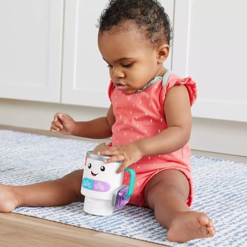 Fisher Price Baby & Toddler Toy Laugh & Learn Coffee Mug Musical Activity with Lights & Educational Songs for Infants Ages 6  Months