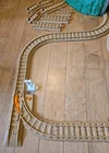 Fisher Price GeoTrax Train Track Tan Brown W TUNNEL 57 Piece Premium Lot