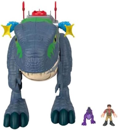Fisher Price Imaginext Jurassic World Rebirth Dinosaur Playset  Ultimate Action Chomp T  rex 18 inch Dino Toy with Lights  Sounds  Motion & 2 3 inch Action Figures